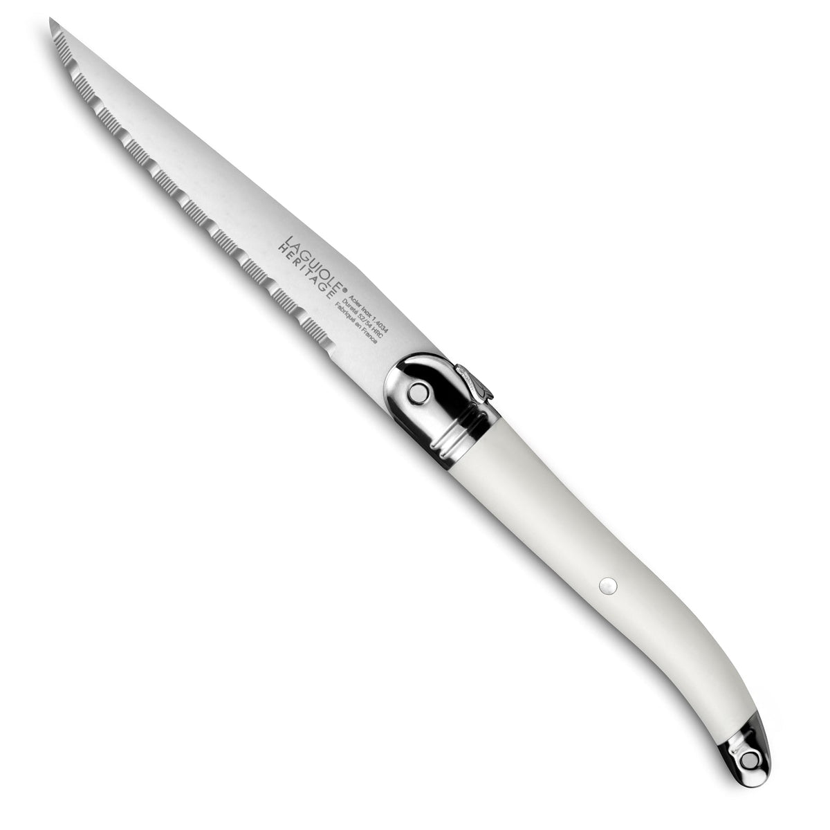 Laguiole Heritage® Steak Knives - Access Series - White Handle - Set of 6